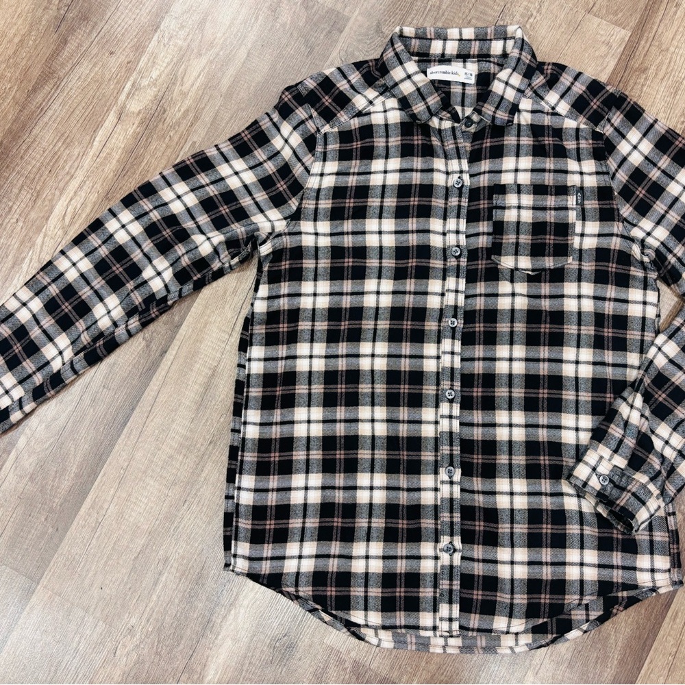 Abercrombie Kids Plaid Shirt in Black and Tan